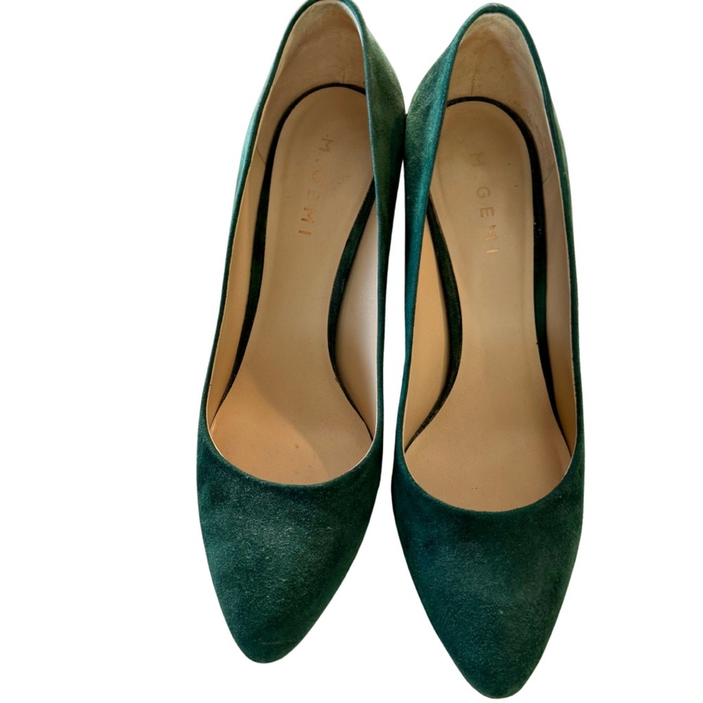 M. Gemi Lustro 90 mm in Dark Green Suede, Size 40